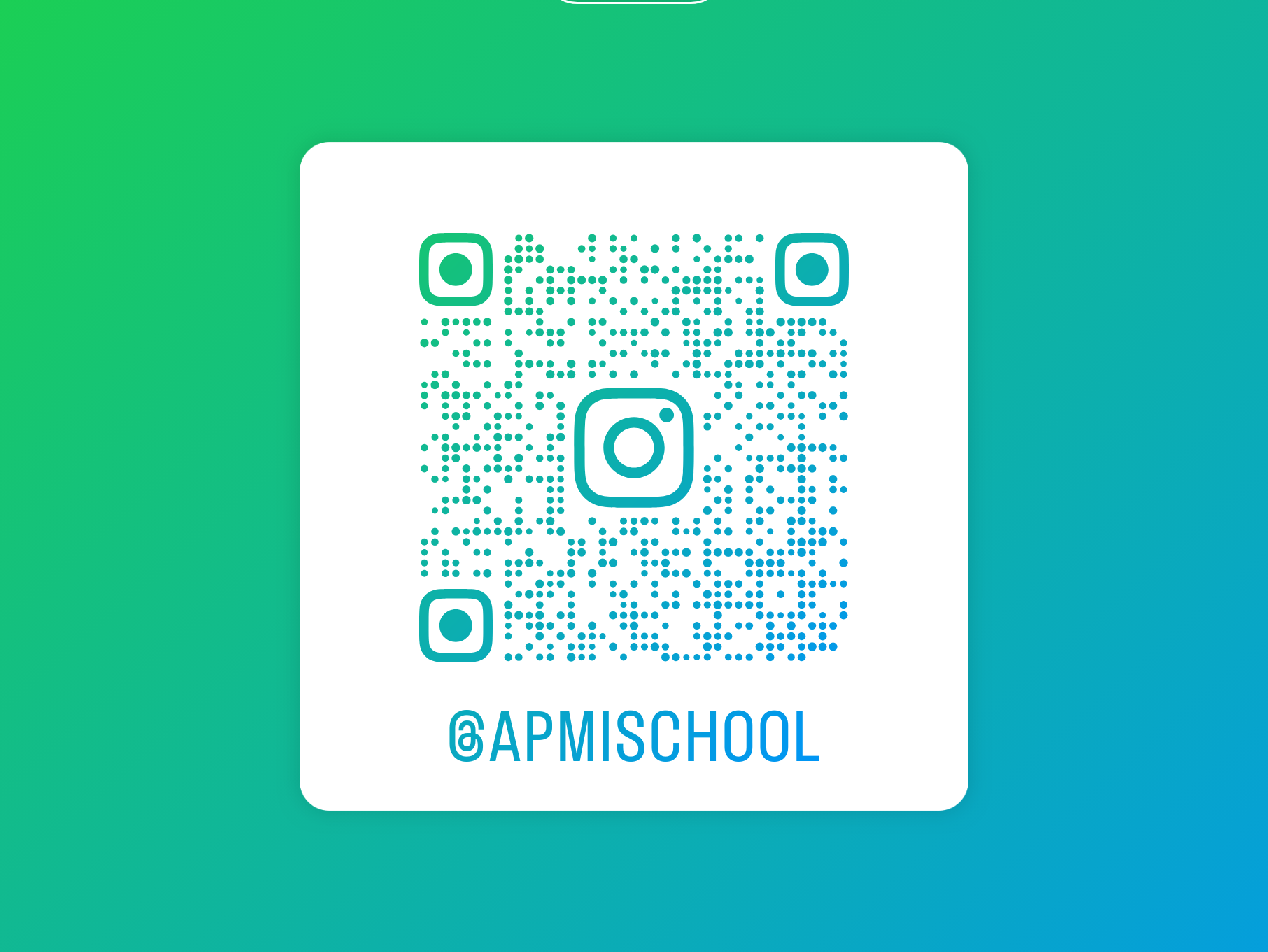 Instagram QR code for APMI School, @apmischool